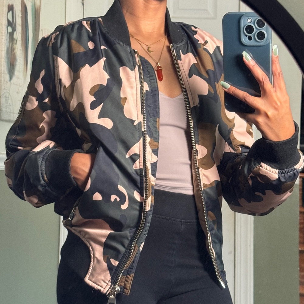 Camo Topshop bomber jacket